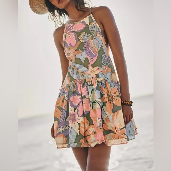 Free People Dresses & Skirts - Free people deserted island floral tropical printed mini dress